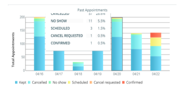 past appointment report screenshot